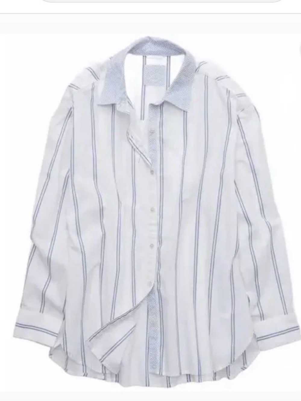 aerie Good Day Button-Down Shirt with Blue Stripes